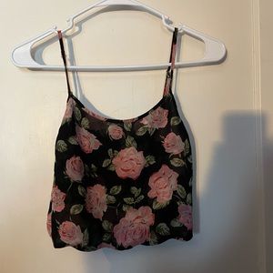 Forever 21 floral cropped tank top